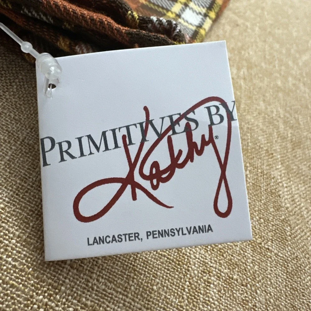 Primitives By Kathy Tea Towel Fall Plaid Dish Cloth Cotton NOS